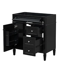 Busdays 30 Inch Modern Bathroom Storage Cabinet without Top Sink 2 Drawers and a Tip Out Drawer Basin Not Included
