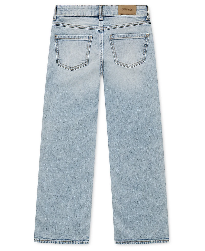 abercrombie kids Girls' 5-16 Braided High-Rise Wide-Leg Jeans