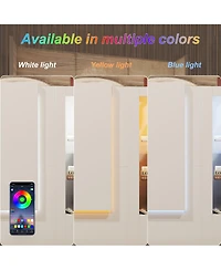 Homsee Modern 59 Inch Display Console - Tempered Glass Led Light Kit Engineered Wood