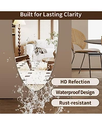 Phying Oval Full Length Wall Mounted Mirror Copper Free Glass Hd Clear Reflection Moisture Resistant Mirror for Entryway Bedroom Salon