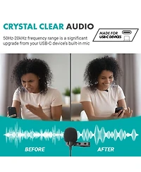 Movo uLav - Wired Omnidirectional Usb-c Lavalier Clip On Microphone