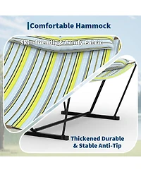 GarveeLife 12Feet 2 Person Outdoor Hammock with Stand Heavy Duty 450lb Capacity, Weather-Resistan Portable Carry Bag Perfect for Patio, Garden