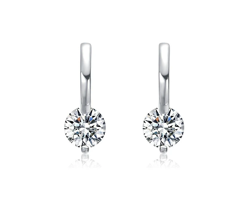 Rachel Glauber Radiant Gold Plated Cz Huggie Hoop Earrings