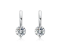 Rachel Glauber Radiant Gold Plated Cz Huggie Hoop Earrings