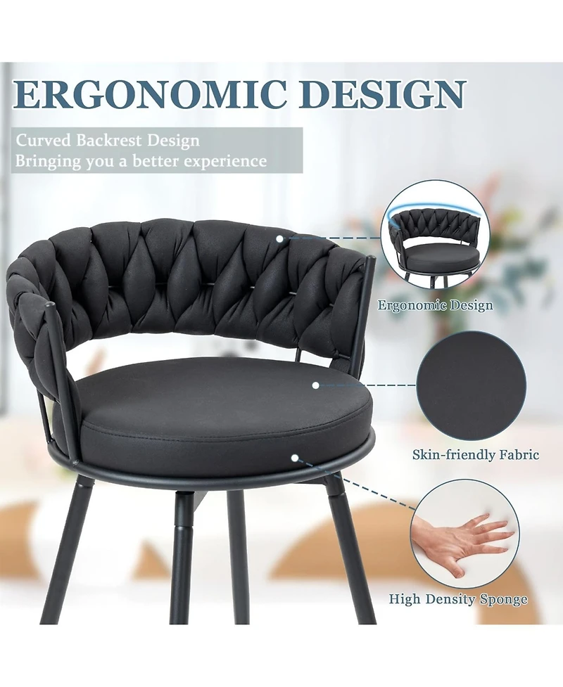 Dyhome Set of 2 28 Inch Bar Stools, 360degree(s) Swivel Modern Counter Height Stools