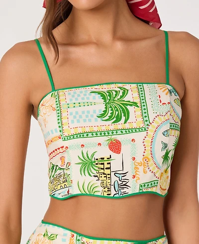 Astr the Label Women's Heidi Printed Sleeveless Cropped Tank Top