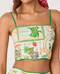 Astr the Label Women's Heidi Printed Sleeveless Cropped Tank Top