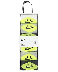 Nike Boys' and Girls' 4-7 Smiley Dri-fit Crew Socks, 6-Pack