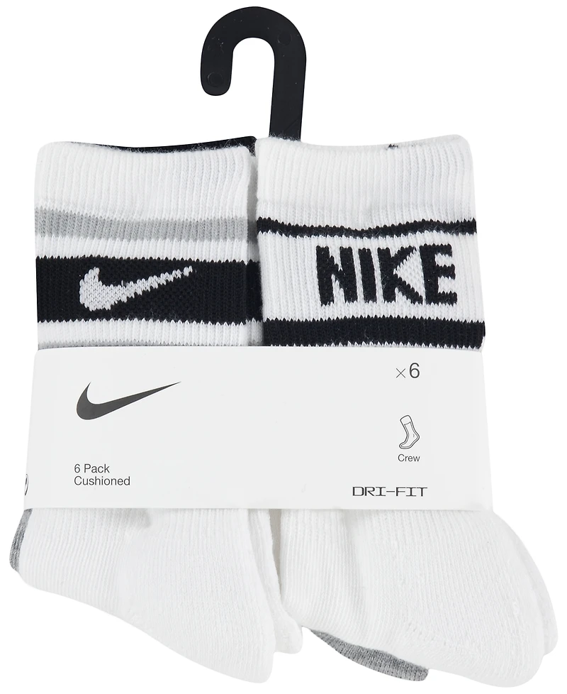 Nike Boys' and Girls' 4-7 Varsity Cushioned Crew Socks, 6-Pack