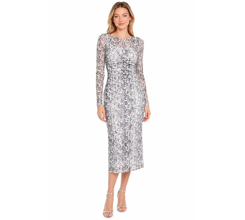 Sam Edelman/S Rothschild & Co Inc Women's Snakeskin Ruched Dress