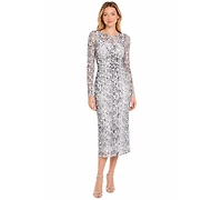 Sam Edelman/S Rothschild & Co Inc Women's Snakeskin Ruched Dress