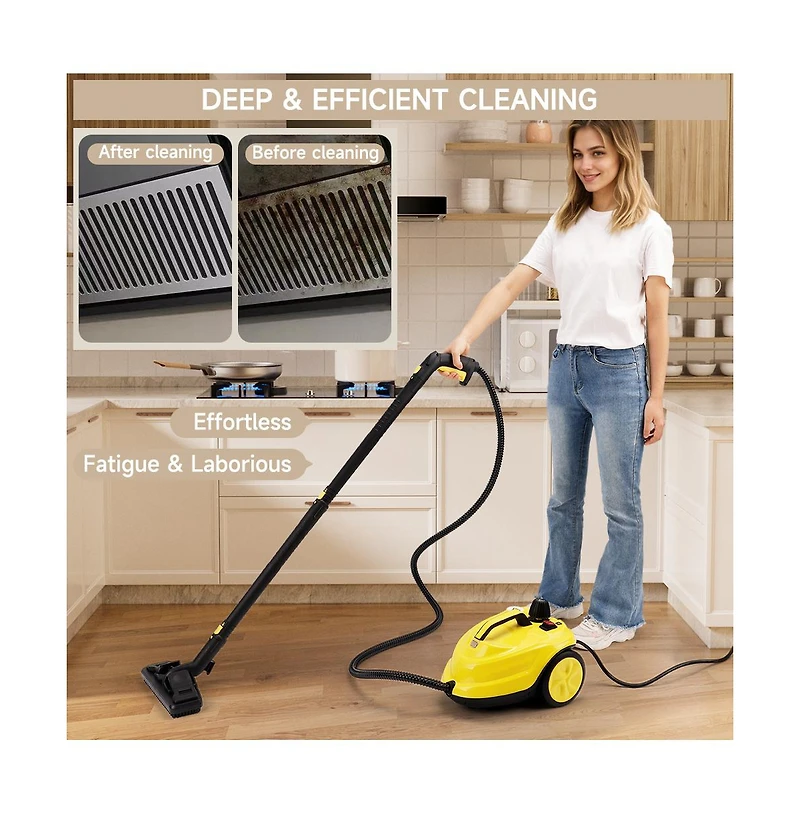 Topteng 2000W Steam Cleaner with 0.53 Gal Tank and Extendable Wand for Floor and Kitchen