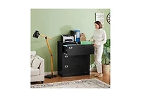 gaomon Lockable Side-Pull Filing Cabinet, 3-Drawer Metal Filing Cabinet, Office Storage Cabinet, Steel File Organizer, Suitable for Letterhead