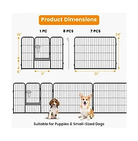Ruie 8-Panel Foldable Pet Playpen Indoor Outdoor Pet Fence with Door