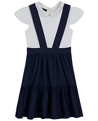 Nautica Girls' 4-6X Short-Sleeve Pindafore Dress