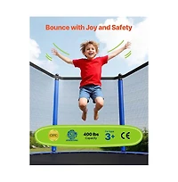 Ruie Outdoor Trampoline 12 feet Round Recreational Trampoline with Enclosure Net