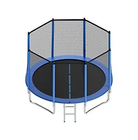 Ruie Outdoor Trampoline 12 feet Round Recreational Trampoline with Enclosure Net
