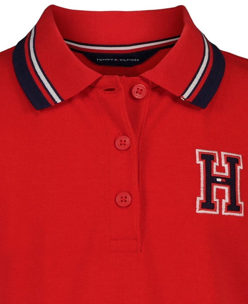 Tommy Hilfiger Girls' 7-16 Embroidered Short-Sleeve Polo Dress