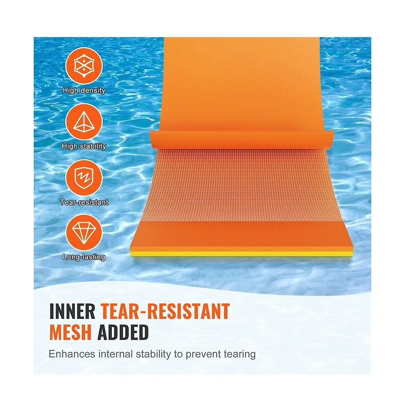 Ruie Floating Water Mat 9 x 6 feet 3 Layer Floating Dock for Adults Kids 1.3 inch Thick
