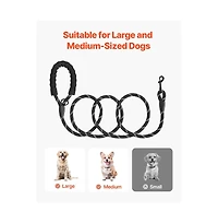 Ruie Heavy Duty Rope Dog Leash 6 ft with Padded Handle and Reflective Threads
