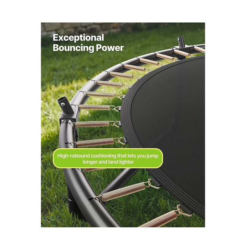 Ruie Outdoor Trampoline 15 feet Recreational Trampoline with Enclosure Net 470 lb