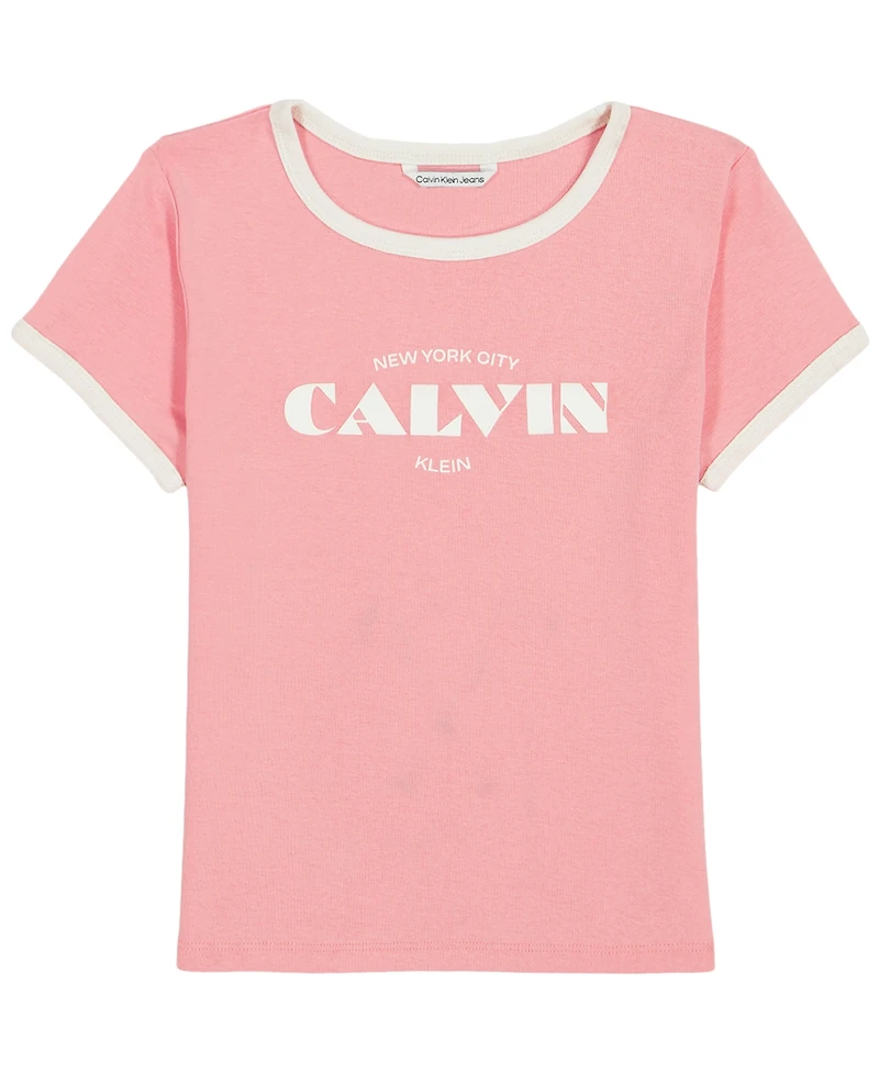 Calvin Klein Girls' 7-16 Logo Short-Sleeve T-Shirt