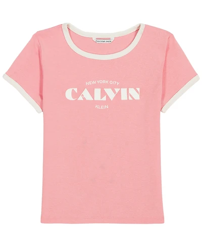 Calvin Klein Girls' 7-16 Logo Short-Sleeve T-Shirt