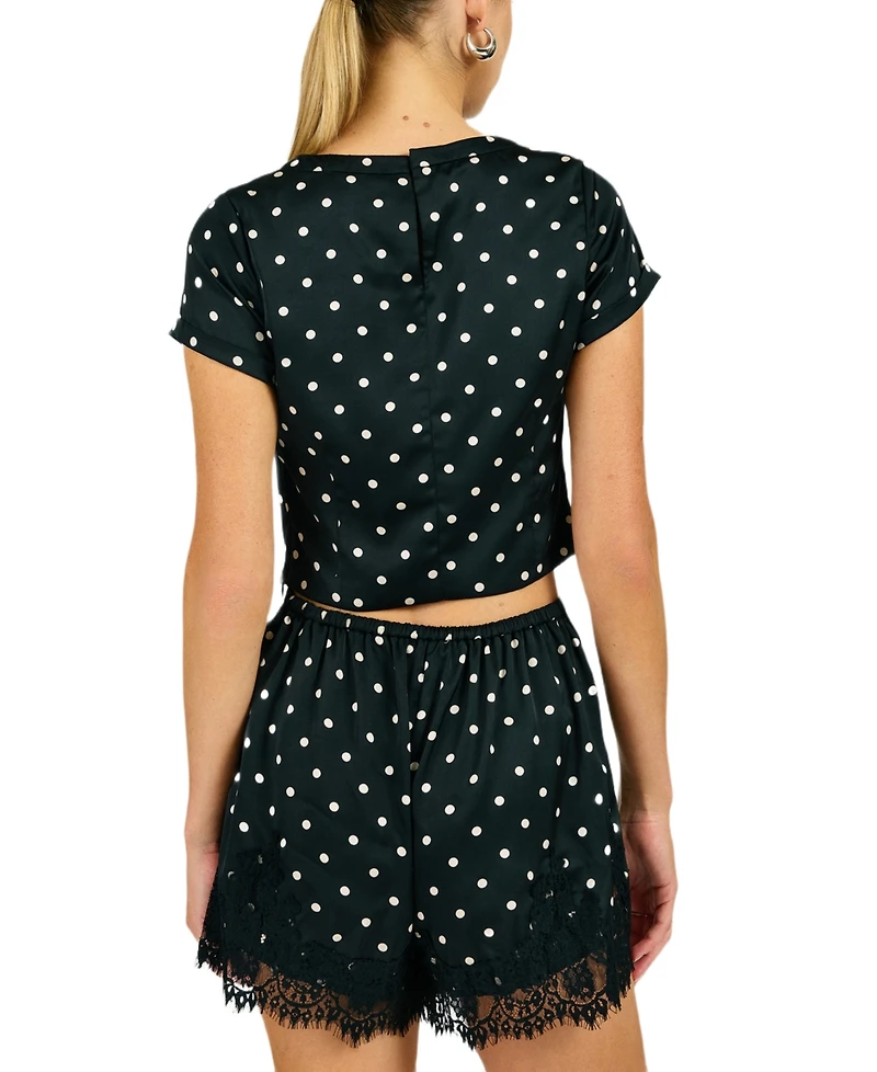 Line & Dot Women's Sophie Polka Crewneck Short-Sleeve Top