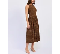 En Saison Women's Stella Polka Dot Sleeveless Midi Dress