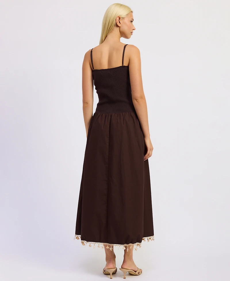 En Saison Women's Stella Mixed Media Sleeveless Dress