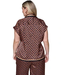 Karl Lagerfeld Paris Women's Side Tie Button Down Shirt