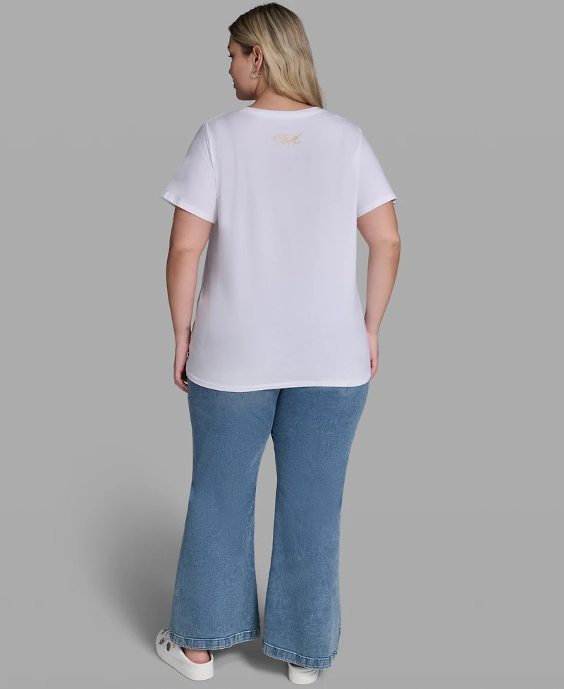 Karl Lagerfeld Paris Plus Script Bonjour T-Shirt