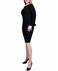 Ny Collection Women's Long-Sleeve Scuba Dress