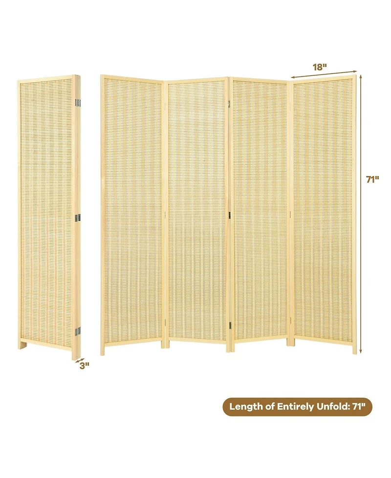 sumyeg 6-Foot 4-Panel Portable Folding Room Divider Privacy Screen