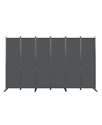 sumyeg 6-Panel Folding Room Divider 120 Inch x 71 Inch Heavy Duty Metal Frame Privacy Screen for Indoor Use