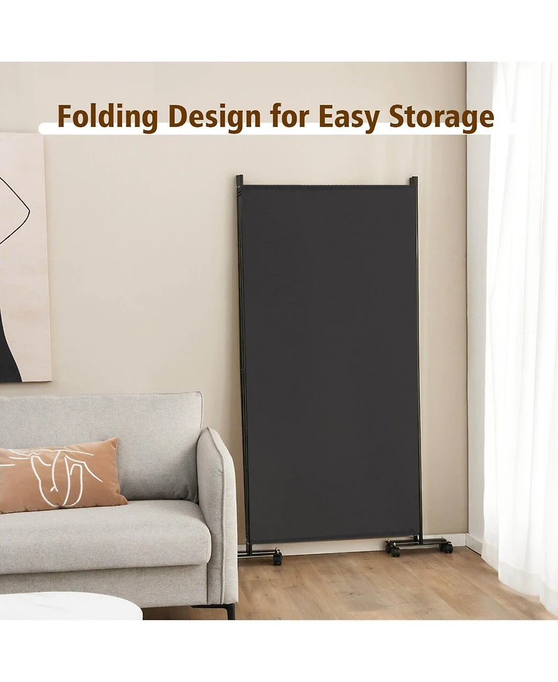 sumyeg 3-Panel Folding Room Divider with Lockable Wheels for Flexible Space Separation