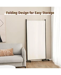 sumyeg 3-Panel Folding Room Divider with Lockable Wheels for Flexible Space Separation