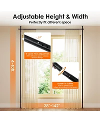 sumyeg Room Divider Curtain Rod with Adjustable Floor to Ceiling Tension