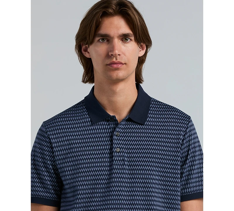 Perry Ellis Men's Jacquard Cotton Stripe Polo Shirt