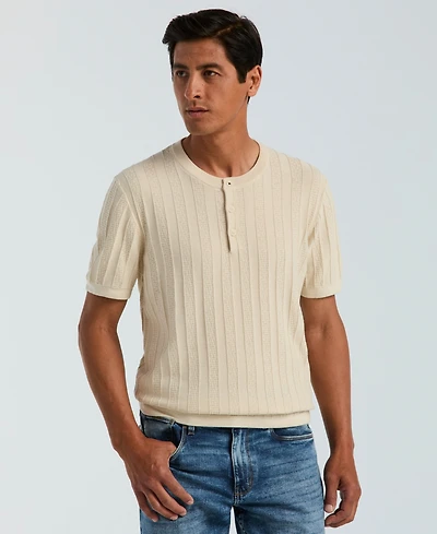 Perry Ellis Men's Cotton Stripe Crewneck Sweater