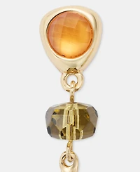 Anne Klein Stone Pebble Linear Drop Earrings