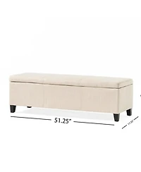 Flynama Upholstered Storage Ottoman Bench with Solid Wood Legs