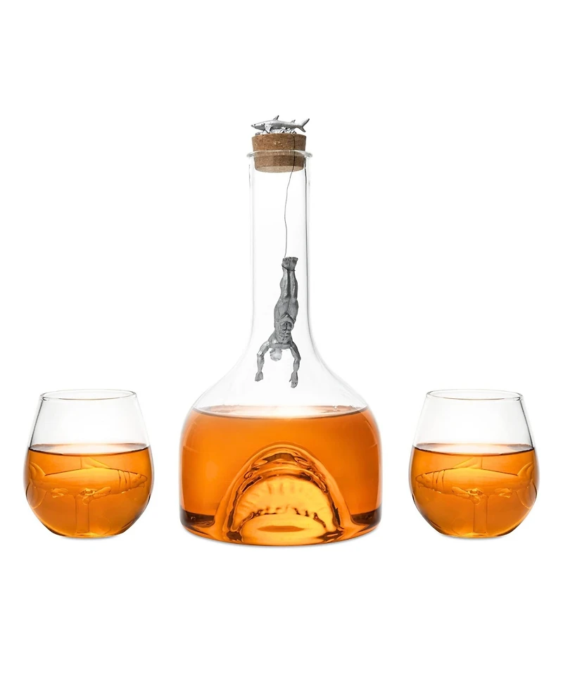 The Wine Savant Shark 34 oz. Whiskey Decanter Set