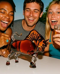 The Wine Savant Charging Bull Head Down 34 oz. Whiskey Decanter