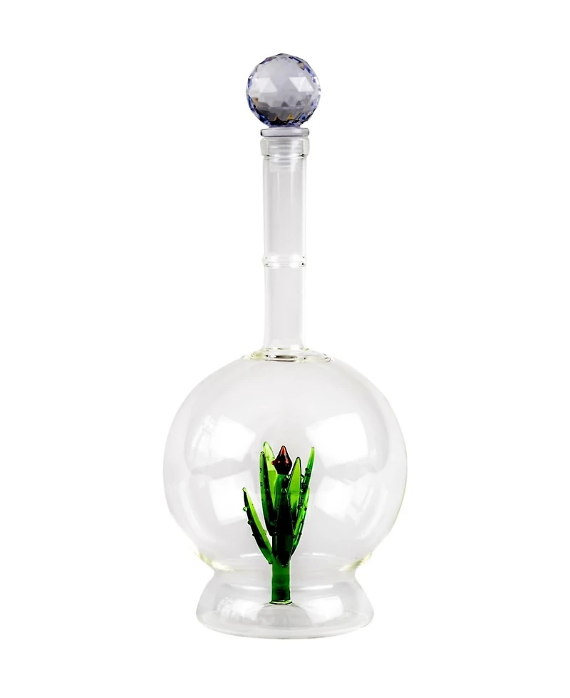 The Wine Savant Aloe Plant Shaped 25 oz. Tequila Decanter