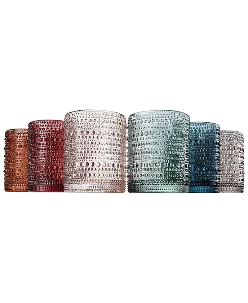 The Wine Savant Vintage Beaded Hobnail Tumbler Glasses, Set of 6