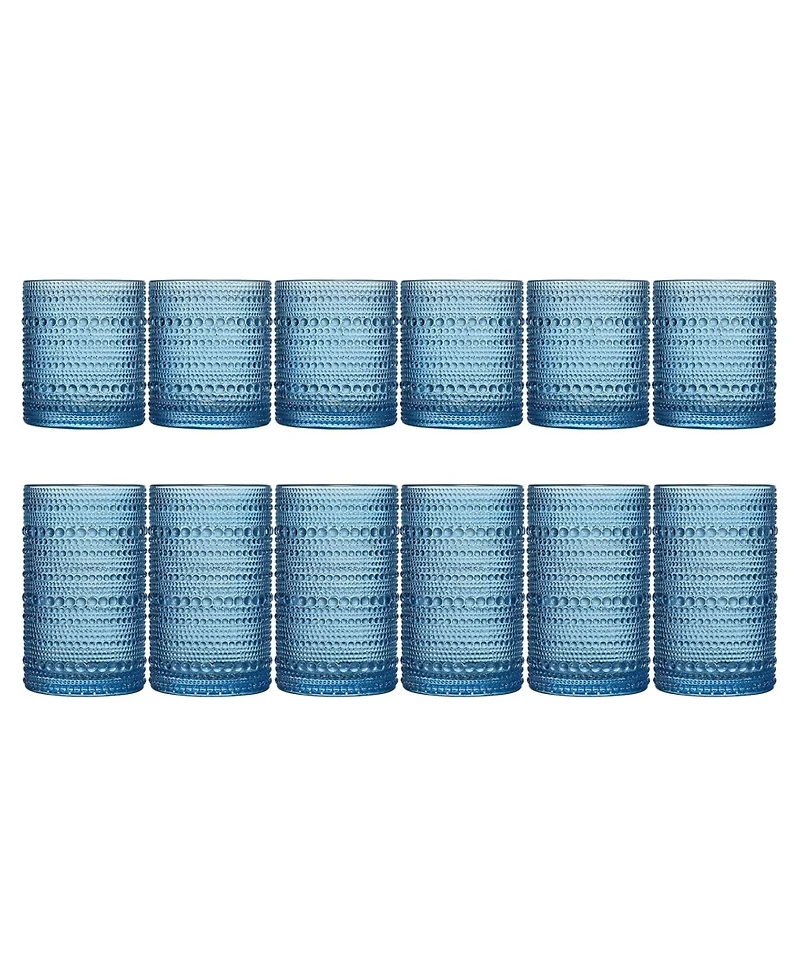 The Wine Savant Hobnail Beaded Highball Tumbler Glasses, Set of 12