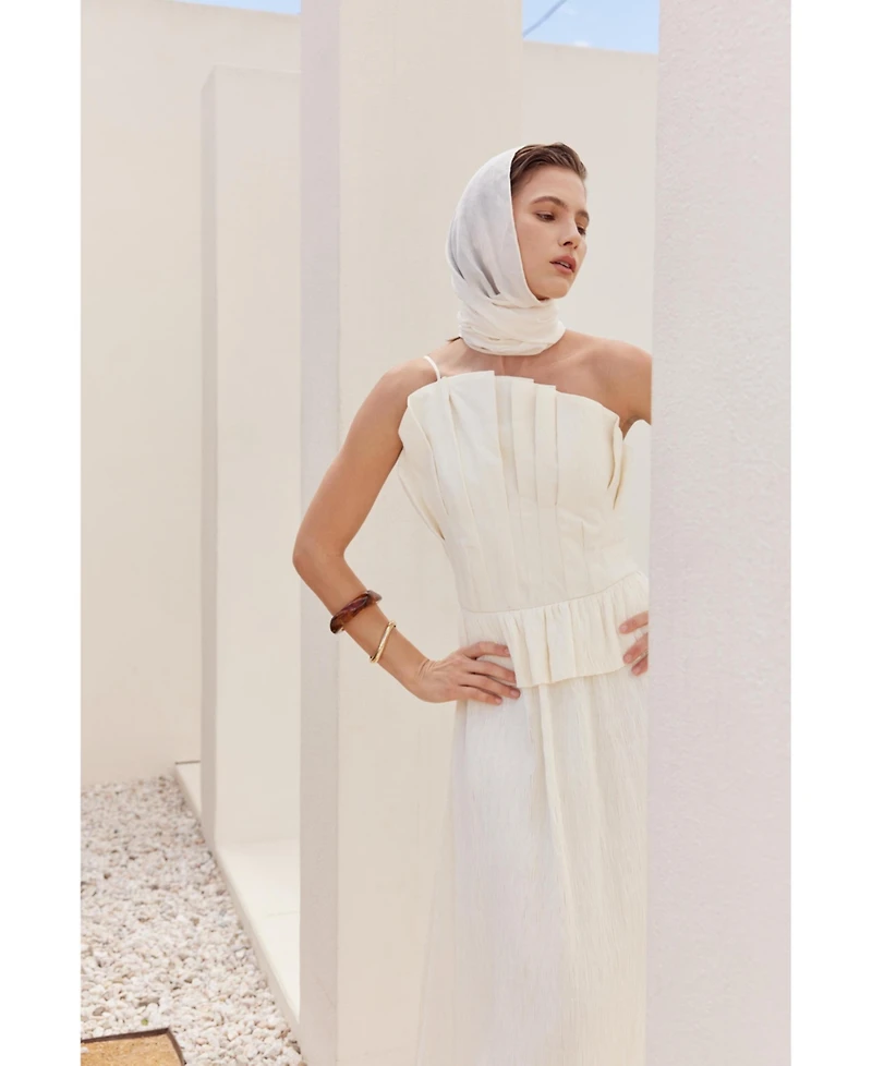 English Factory Women's Ruffled Tube Top Dress