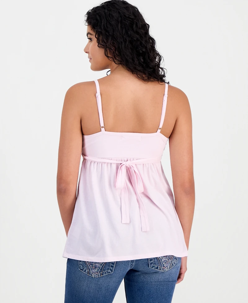 Madden Girl Juniors' Surplice-Neck Babydoll Top