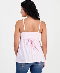 Madden Girl Juniors' Surplice-Neck Babydoll Top